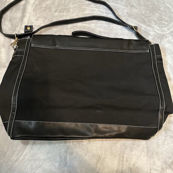 Elizabeth Arden‎ Black Canvas & Leather Large Tote Travel Weekender Carryon Bag - Picture 3 of 16